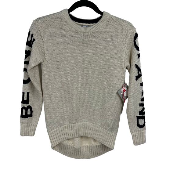 GAP x Ellen Kids M Cream Sparkle Sweater NWT Be One of a Kind Pullover - Picture 1 of 5